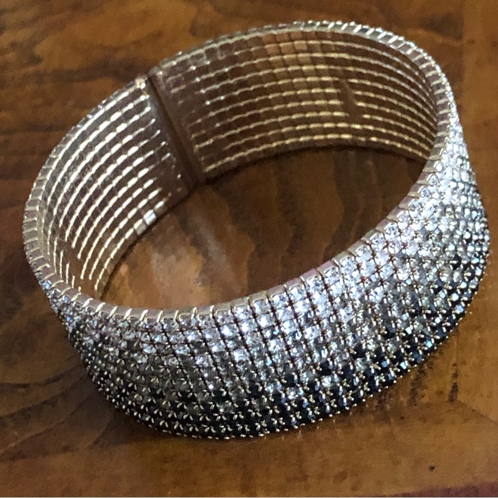 Ombré rhinestone crystal cuff bracelet